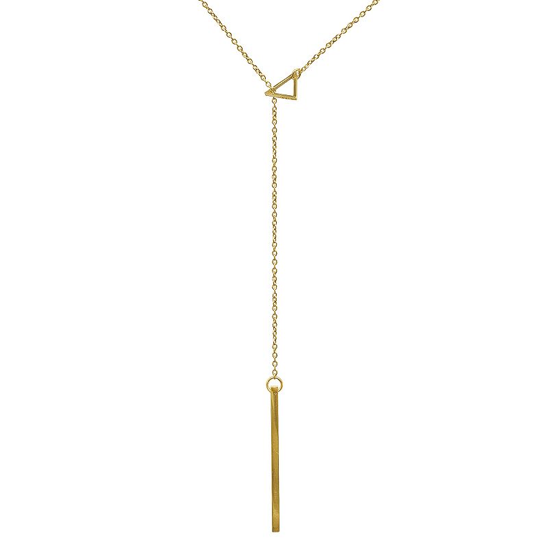 Adornia 14k Gold Plated Triangle Lariat Necklace, Womens, Size: 18, Yel