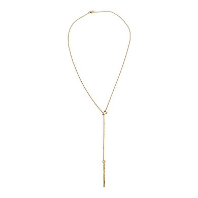 Adornia 14k Gold Plated Triangle Lariat Necklace