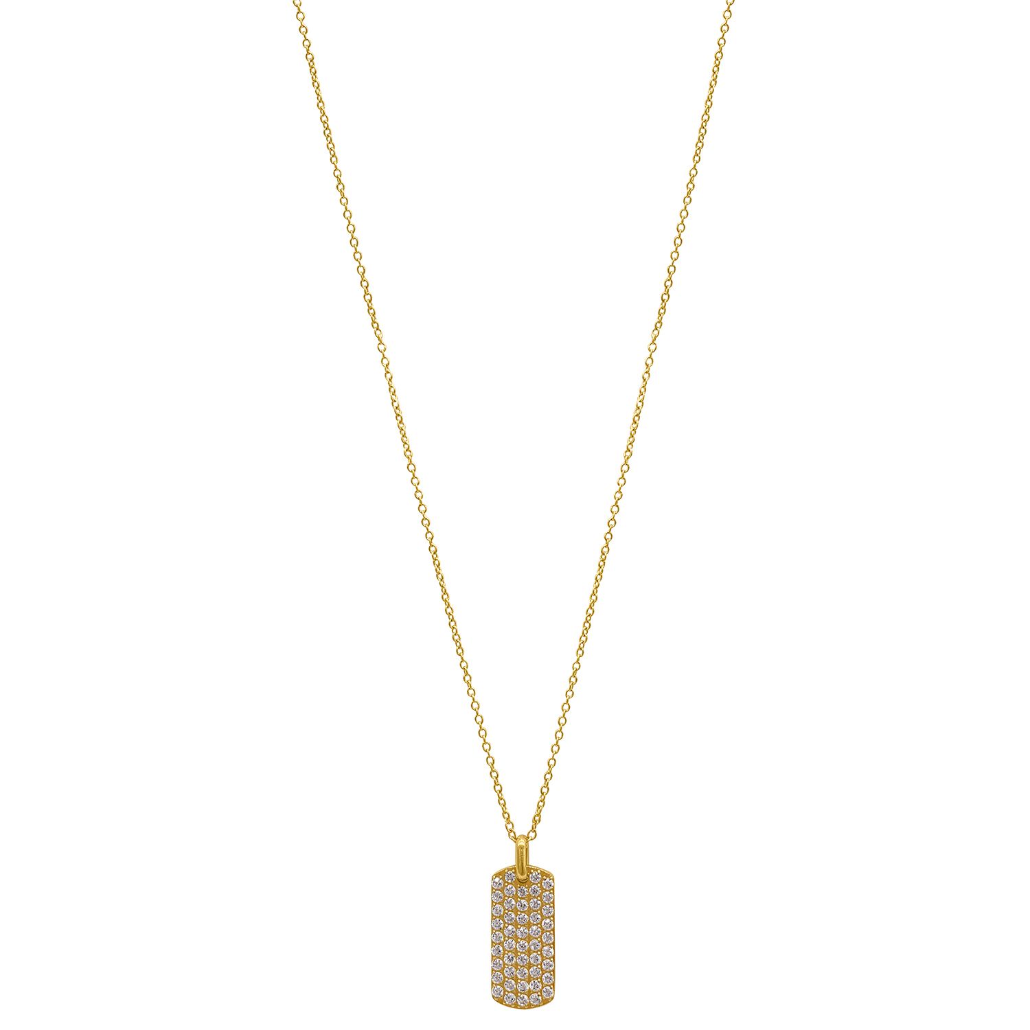 Wear by Erin Andrews x Baublebar New Orleans Saints Gold Dog Tag Necklace