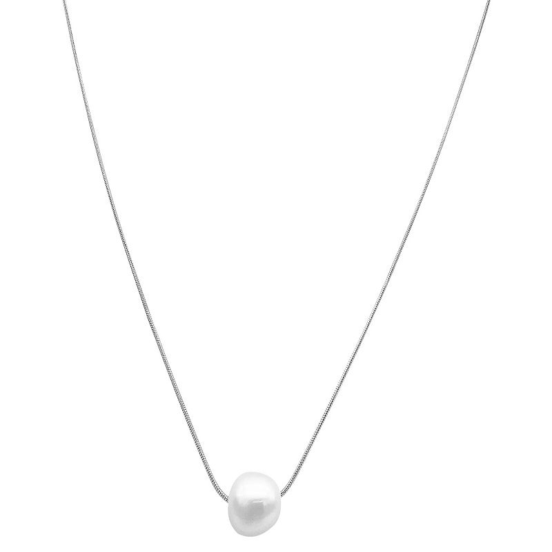 Adornia Silver Tone Freshwater Cultured Pearl Pendant Necklace, Womens, S