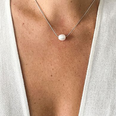 Adornia Silver Tone Freshwater Cultured Pearl Pendant Necklace