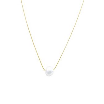 Adornia Silver Tone Freshwater Cultured Pearl Pendant Necklace