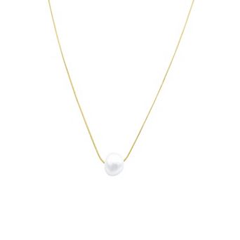 Adornia Silver Tone Freshwater Cultured Pearl Pendant Necklace