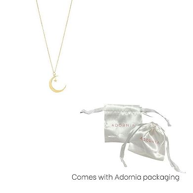 Adornia Moon & Star Pendant Necklace