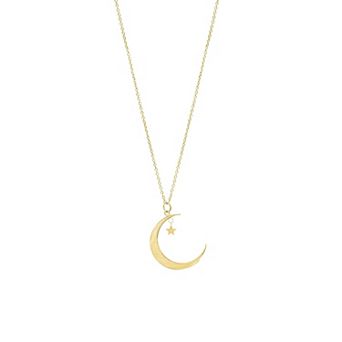 Adornia Moon & Star Pendant Necklace
