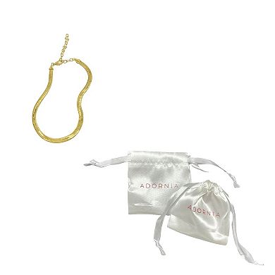 Adornia Silver Tone Herringbone Snake Chain Necklace