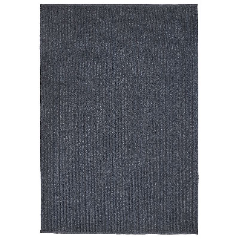 Liora Manne Calais Solid Indoor Outdoor Rug, Blue, 8X11.5 Ft