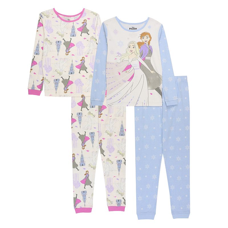 Disneys Frozen Girls 4-8 Frozen Fun 4-Piece Pajama Set, Girls, Multi