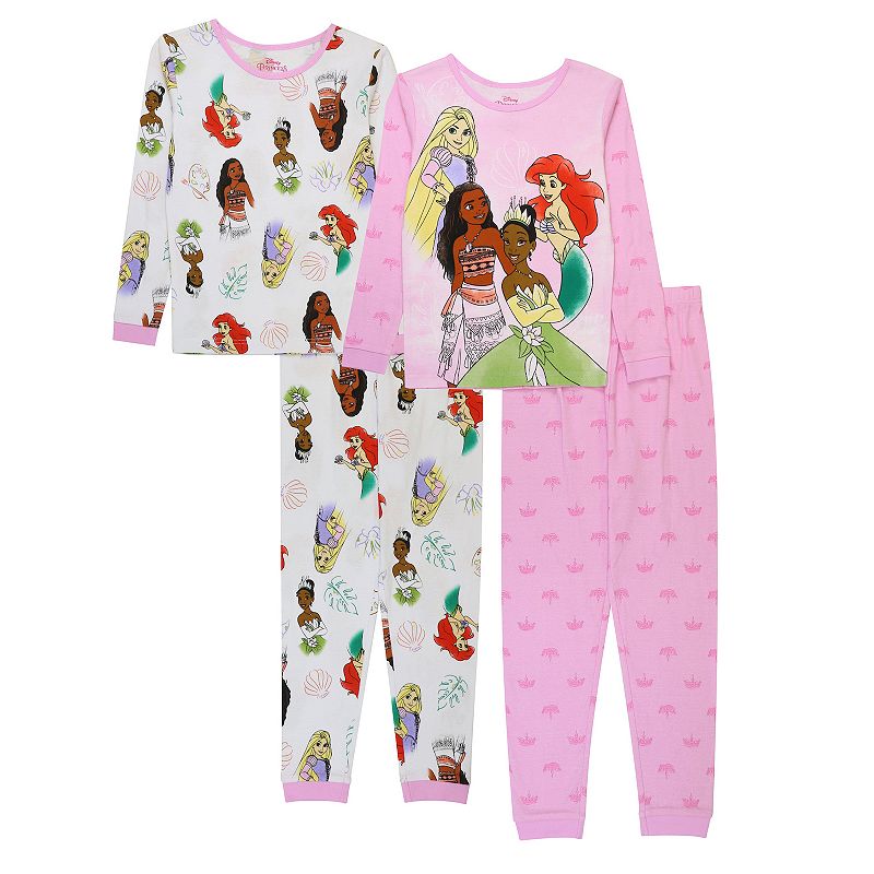 Girls 4-8 Disney Princess Princess Party 2 4-Piece Pajama Set, Girls,