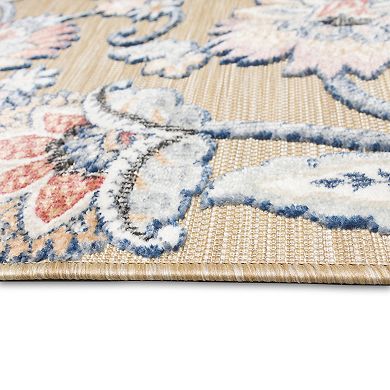 Liora Manne Canyon Ornamental Flower Indoor Outdoor Rug