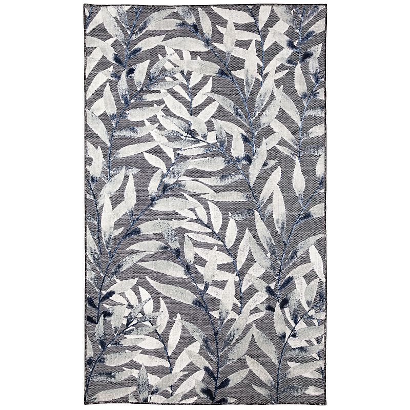 Liora Manne Canyon Vines Indoor Outdoor Rug, Grey, 6.5X9 Ft