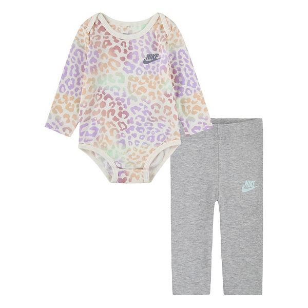 Baby Girls Nike Leopard Bodysuit and Leggings Set