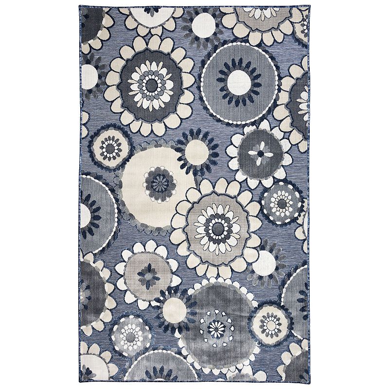 Liora Manne Canyon Disco Indoor Outdoor Rug, Blue, 6.5X9 Ft
