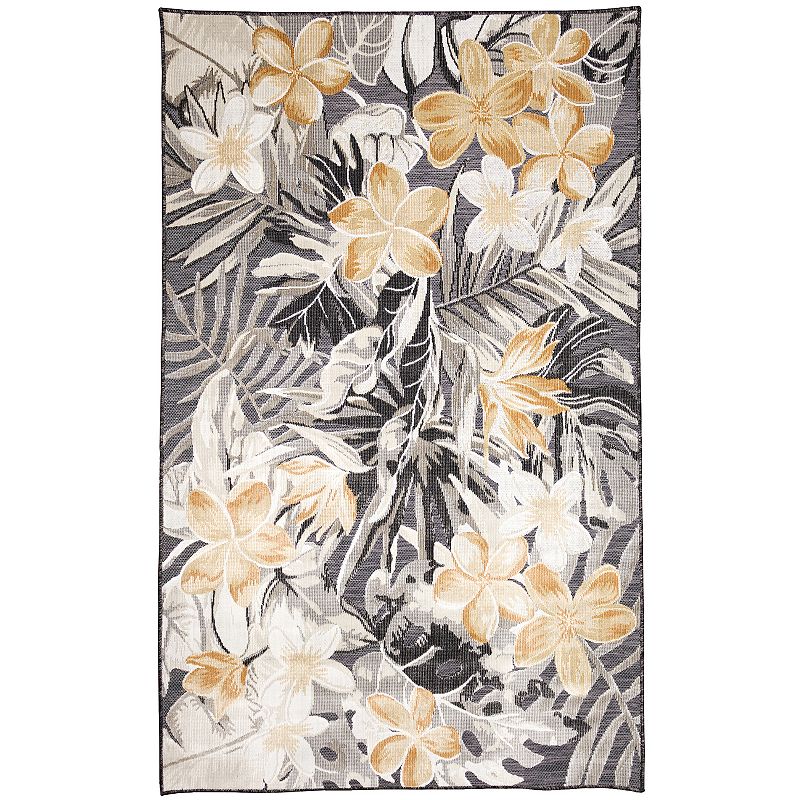 Liora Manne Canyon Paradise Indoor Outdoor Rug, Grey, 5X7.5 Ft