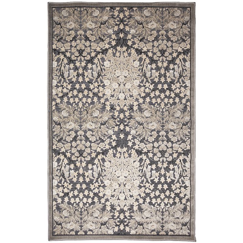 Liora Manne Canyon Flower Patch Indoor Outdoor Rug, Grey, 8Ft Sq