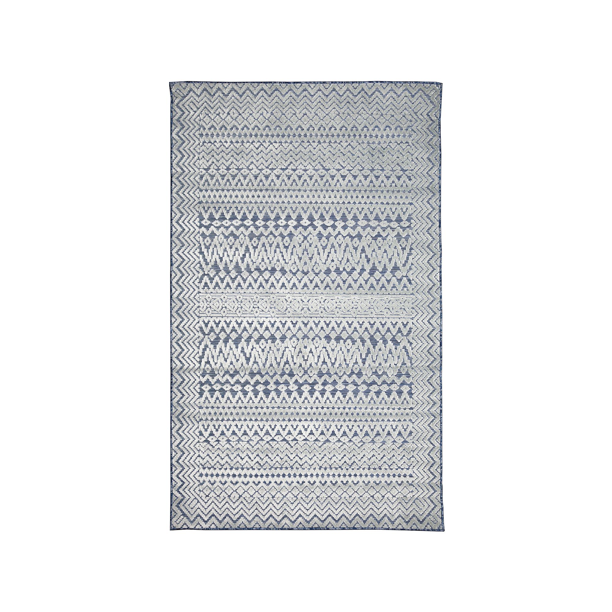 Liora Manne Canyon Tribal Stripe Indoor Outdoor Rug, Blue
