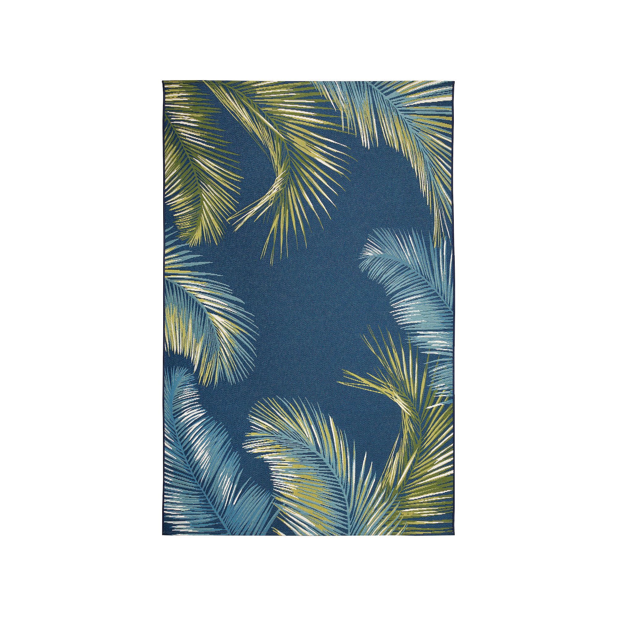 Liora Manne Marina Palm Border Indoor Outdoor Rug, Blue