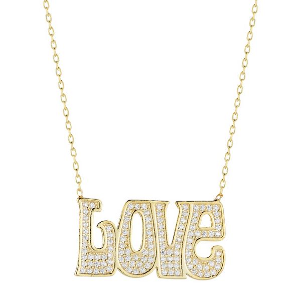 Sunkissed Sterling Cubic Zirconia Groovy Love Necklace