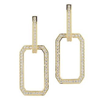 Sunkissed Sterling Cubic Zirconia Open Drop Earrings