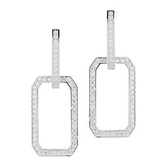 Sunkissed Sterling Cubic Zirconia Open Drop Earrings