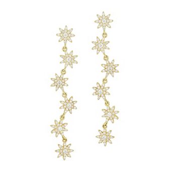 Sunkissed Sterling Cubic Zirconia Flower Drop Earrings