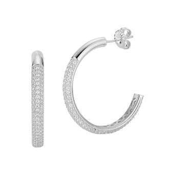 Sunkissed Sterling Cubic Zirconia C-Hoop Earrings