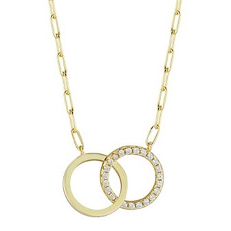 Sunkissed Sterling Cubic Zirconia Interlocking Rings Necklace