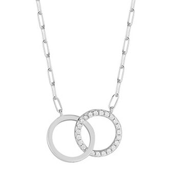 Sunkissed Sterling Cubic Zirconia Interlocking Rings Necklace