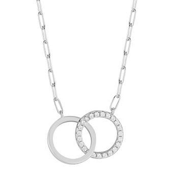 Sunkissed Sterling Cubic Zirconia Interlocking Rings Necklace