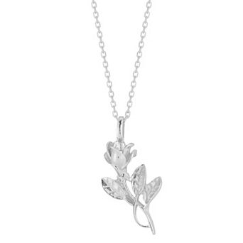 Sunkissed Sterling Sterling Silver 3D Rose Necklace