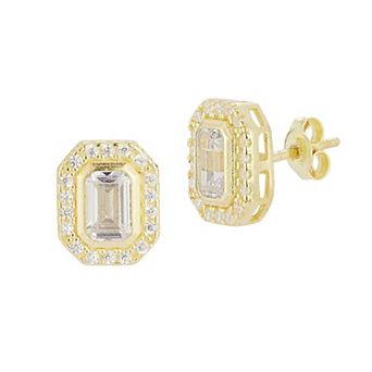 Sunkissed Sterling Vintage Cubic Zirconia Stud Earrings