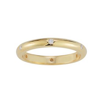 Sunkissed Sterling 14k Gold Over Silver Cubic Zirconia Band Ring