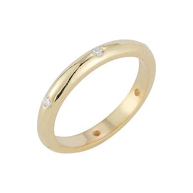 Sunkissed Sterling 14k Gold Over Silver Cubic Zirconia Band Ring