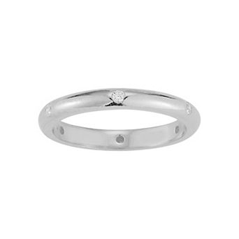 Sunkissed Sterling Sterling Silver Cubic Zirconia Band Ring
