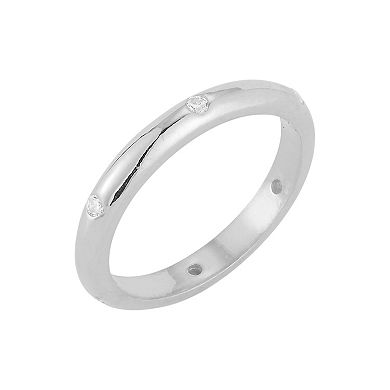 Sunkissed Sterling Sterling Silver Cubic Zirconia Band Ring
