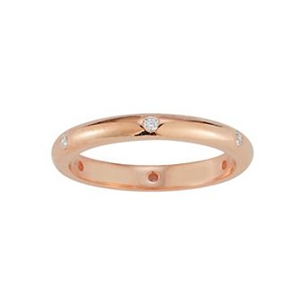 Sunkissed Sterling 14k Rose Gold Over Silver Cubic Zirconia Band Ring