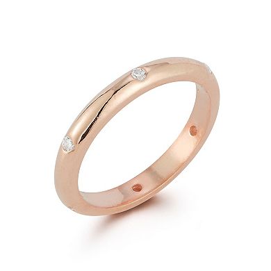 Sunkissed Sterling 14k Rose Gold Over Silver Cubic Zirconia Band Ring