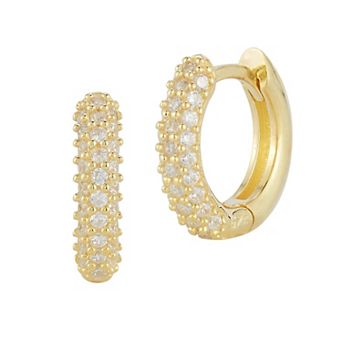 Sunkissed Sterling Cubic Zirconia Pave Huggie Earrings