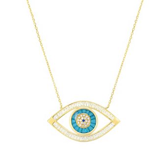 Sunkissed Sterling Cubic Zirconia Evil Eye Pendant Necklace