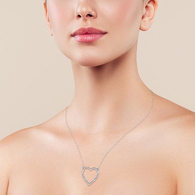 Sunkissed Sterling Cubic Zirconia Open Heart Necklace
