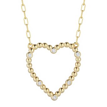 Sunkissed Sterling Cubic Zirconia Open Heart Necklace