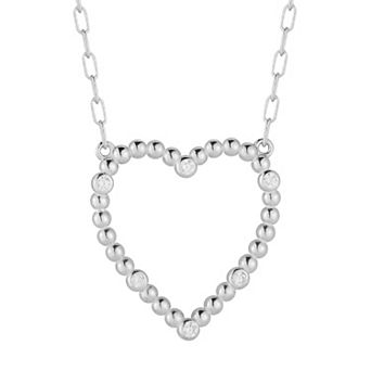 Sunkissed Sterling Cubic Zirconia Open Heart Necklace