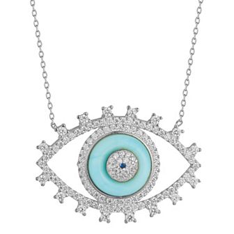 Sunkissed Sterling Open Cubic Zirconia Evil Eye Necklace