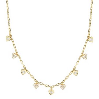 Sunkissed Sterling Cubic Zirconia Heart Charm Necklace