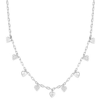 Sunkissed Sterling Cubic Zirconia Heart Charm Necklace