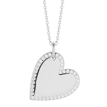 Sunkissed Sterling Cubic Zirconia Halo Heart Necklace