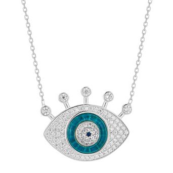 Sunkissed Sterling Cubic Zirconia Bold Evil Eye Necklace