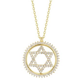 Sunkissed Sterling Cubic Zirconia Star of David Necklace