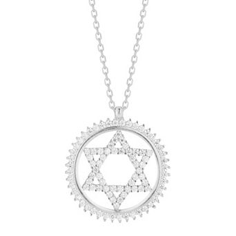 Sunkissed Sterling Cubic Zirconia Star of David Necklace