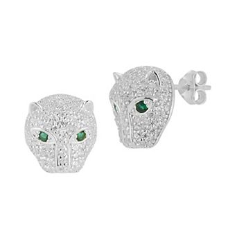 Sunkissed Pave Cubic Zirconia Panther Stud Earrings